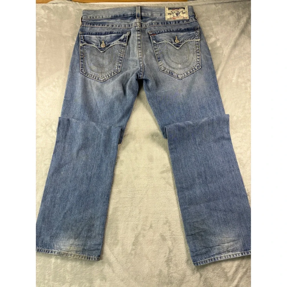 True Religion Ricky Straight Leg Jeans Mens 36 Medium Wash Made in USA Denim